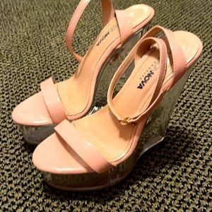 Nude wedges fashion nova
